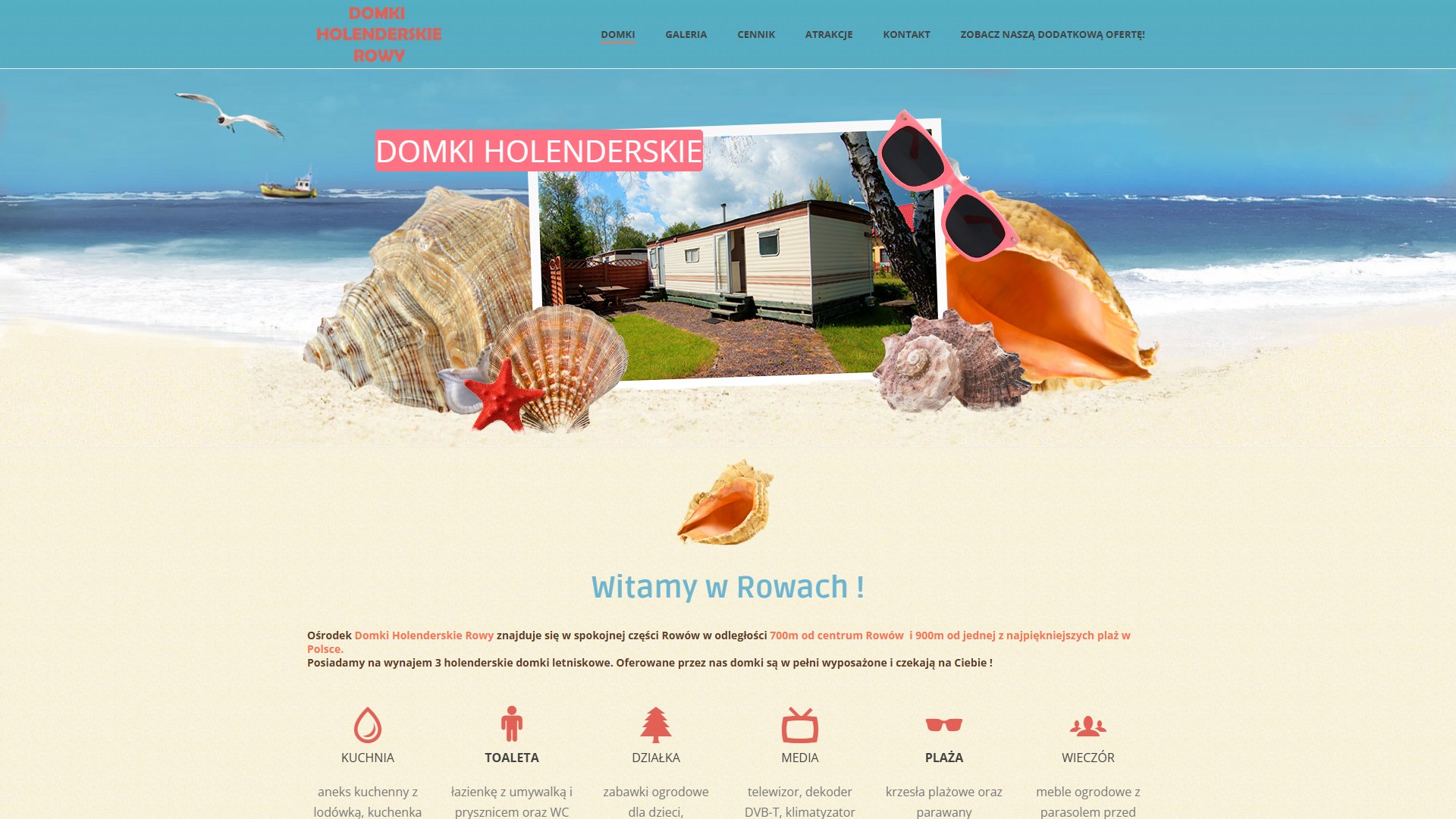 Zrzut strony głównej: Domki Holenderskie Rowy