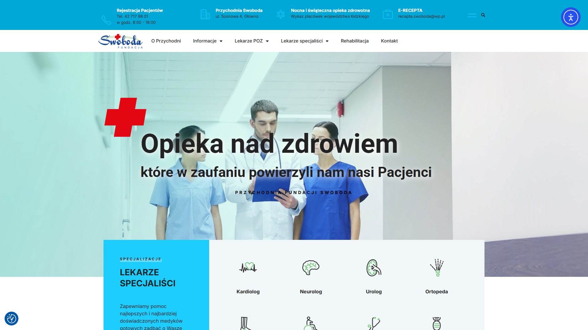 Zrzut strony głównej: Fundacja Swoboda