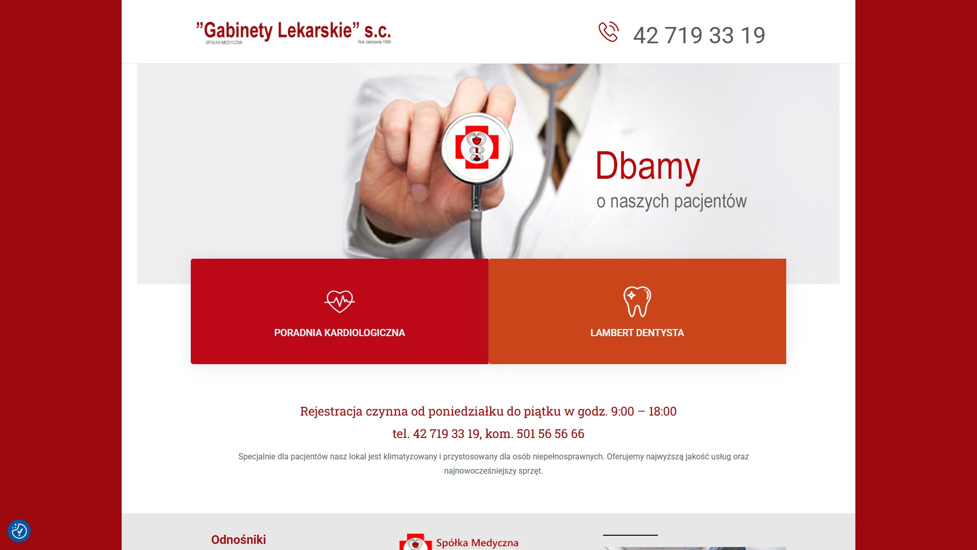Zrzut strony głównej: Gabinety Lekarskie Głowno