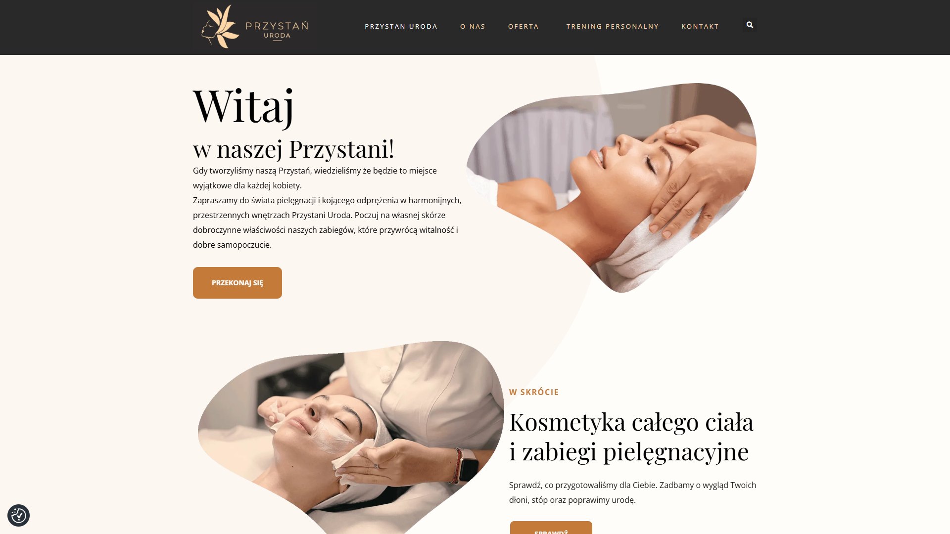 Zrzut strony głównej: Przystań Uroda