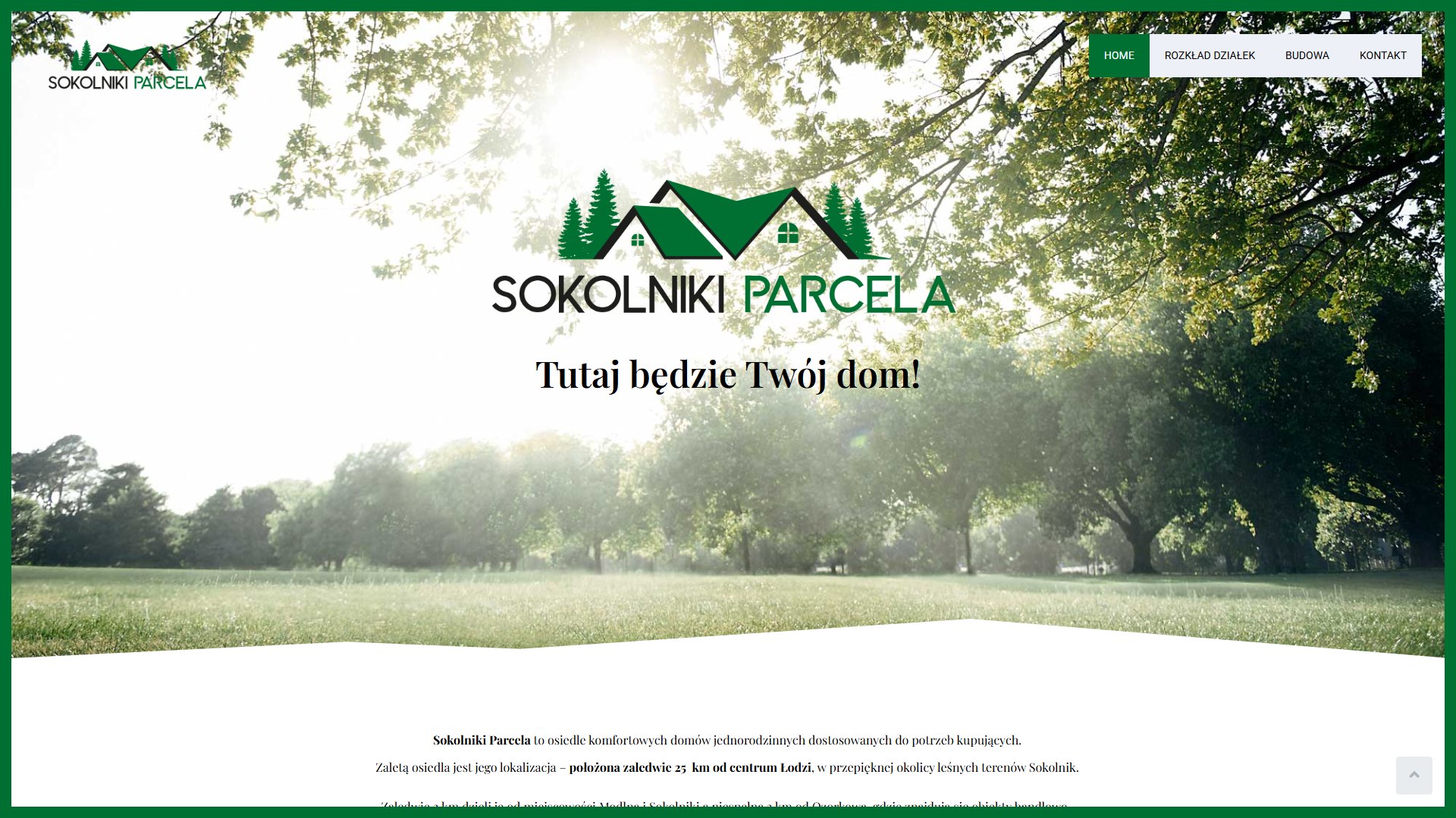 Zrzut strony głównej: Sokolniki Parcela